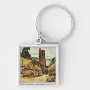 Historic Village Scene British Railway Poster Sleutelhanger