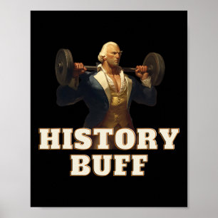 Historicus George Washington 4 juli fitness Poster