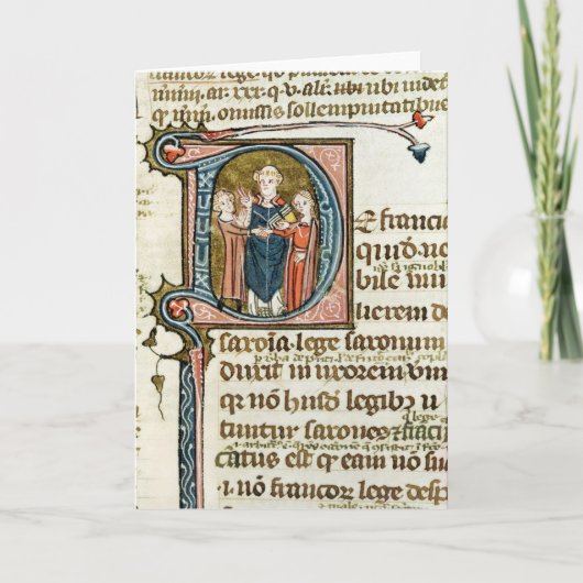 Historié 'D' initial représentant un prêtre (Devant)