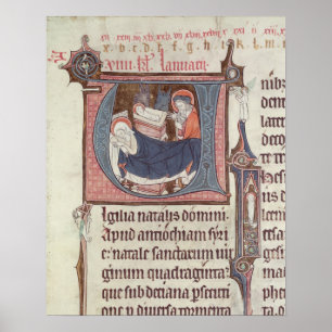 Historiële initialen "U" en "I" Poster