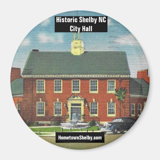 Historique Shelby NC City Hall Magnet (Devant)