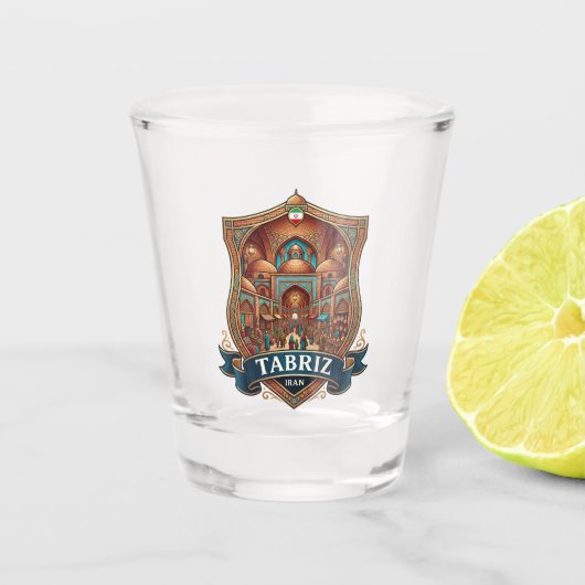 Historisch bazaarcomplex van Tabriz Iran Shot Glas (Voorkant)