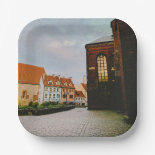 Historisch centrum van Riga Papieren Bordje