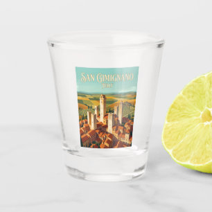 Historisch centrum van San Gimignano Italië Shot Glas