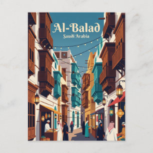 Historisch district Jeddah (Al-Balad) Saudi-Arabië Briefkaart
