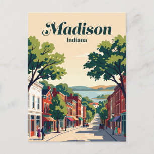Historisch district Madison Indiana Briefkaart