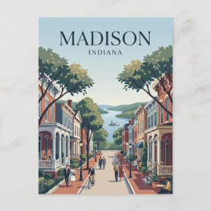 Historisch district Madison Indiana Briefkaart