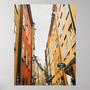 Historisch Gamla Stan, oude stad van Stockholm Poster