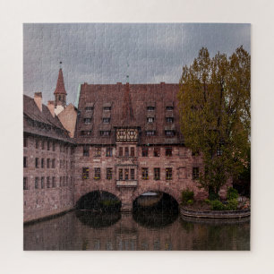 Historisch gebouw bij zonsondergang in Neurenberg, Legpuzzel