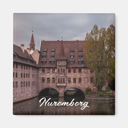 Historisch gebouw bij zonsondergang in Neurenberg, Magneet (Voorkant)