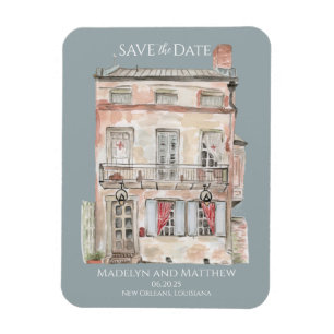 Historisch gebouw New Orleans aquarel Magneet