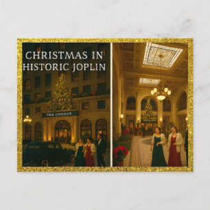Historisch Kerst Joplin MO Connor Hotel Feestdagenkaart