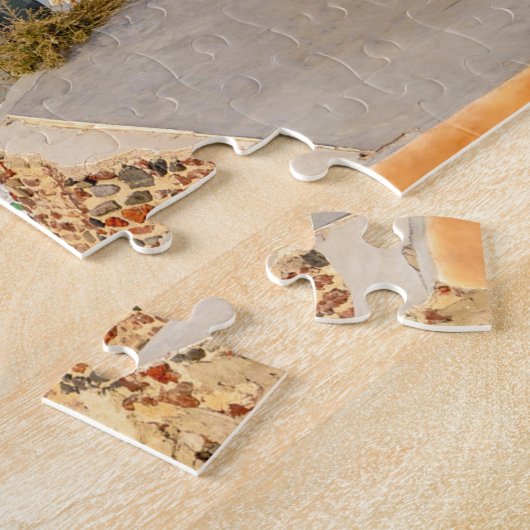 Historisch kleurrijk Oia Village Santorini Grieken Legpuzzel (Zijkant)