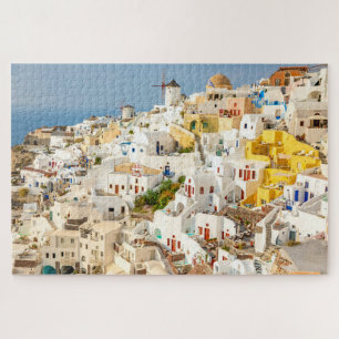 Historisch kleurrijk Oia Village Santorini Grieken Legpuzzel