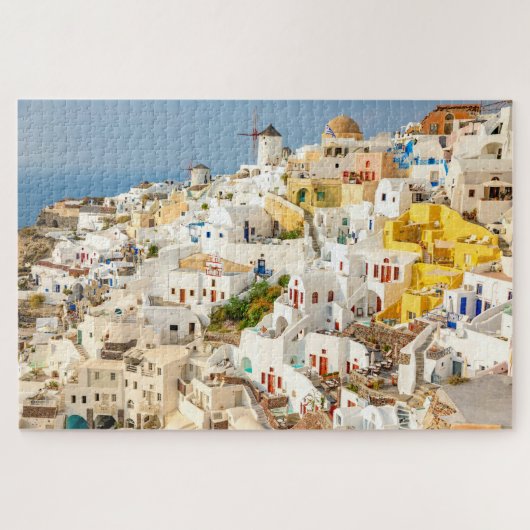 Historisch kleurrijk Oia Village Santorini Grieken Legpuzzel (Horizontaal)