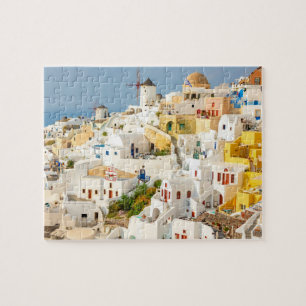 Historisch kleurrijk Oia Village Santorini Grieken Legpuzzel