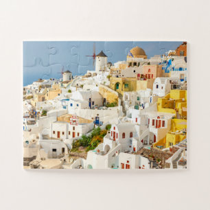 Historisch kleurrijk Oia Village Santorini Grieken Legpuzzel