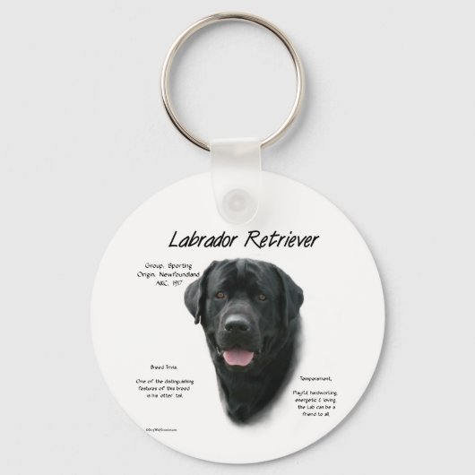 Historisch ontwerp voor labrador Retriever (blk) Sleutelhanger (Voorkant)