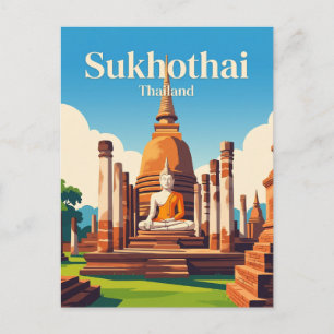 Historisch park Sukhothai Thailand Briefkaart