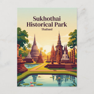 Historisch park Sukhothai Thailand Briefkaart