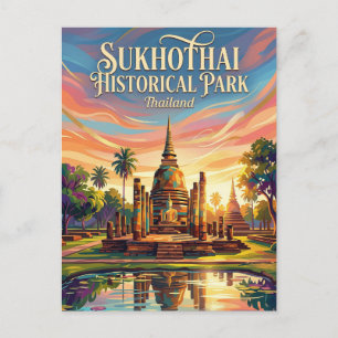 Historisch park Sukhothai Thailand Briefkaart