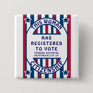 Historisch Poster voor kiezersregistratie Vierkante Button 5,1 Cm