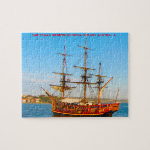 Historisch Replicaschip Sydney zeilend Legpuzzel