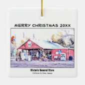 Historisch Route 66 Arizona General Store Waterver Keramisch Ornament (Achterkant)