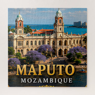 Historisch Station en Zeezicht Elegantie in Maputo Legpuzzel