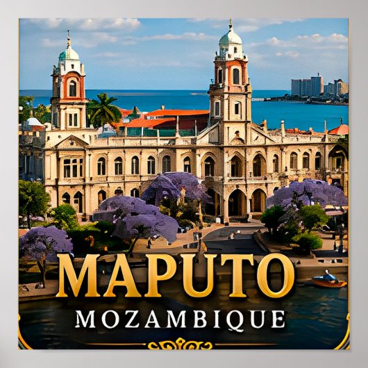 Historisch Station en Zeezicht Elegantie in Maputo Poster (Voorkant)