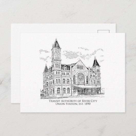 Historisch Uniestation Briefkaart (Voorkant / Achterkant)