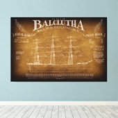 Historisch volschip BALCLUTHA Blauwdruk 1886 Canvas Afdruk (Insitu (Houten vloer))