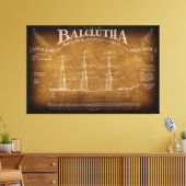 Historisch volschip BALCLUTHA Blauwdruk 1886 Canvas Afdruk (Insitu (Woonkamer))