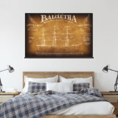 Historisch volschip BALCLUTHA Blauwdruk 1886 Canvas Afdruk (Insitu (Slaapkamer))