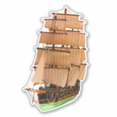 Historische Barque Zeilschip Sticker (Voorkant)