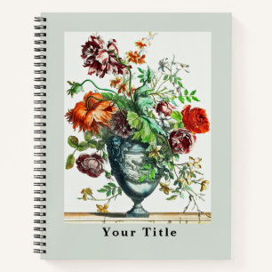 Historische botanische tekening van bloemen en blo notitieboek