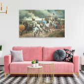 Historische brandweerauto (door Eugène Burnand) Canvas Afdruk (Insitu (Woonkamer))