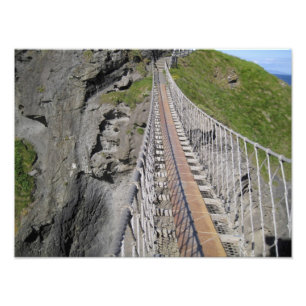 Historische Carrick-a-rede touwbrug, Noord- Foto Afdruk