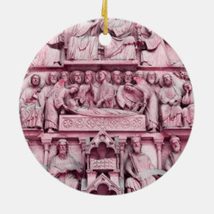 Historische, Christelijke beeldhouwwerken Notre Da Keramisch Ornament