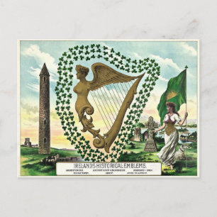 Historische emblemen in Ierland Briefkaart