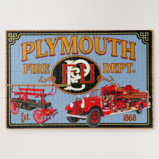 Historische Firetruck Art Wall - 20x30 Jigzaag Puz Legpuzzel