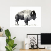 Historische foto van American Bison Poster (Thuiskantoor)