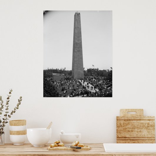 Historische foto van Bunker Hill Monument Poster (Keuken)