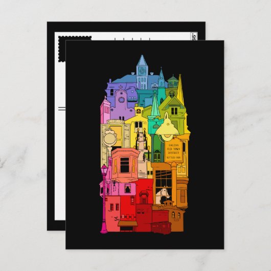 Historische Galena Illinois Regenboog Briefkaart (Voorkant / Achterkant)