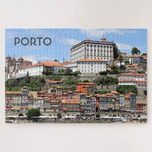 Historische gebouwen en rivier, Porto, Portugal Legpuzzel