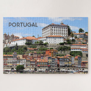 Historische gebouwen en rivier, Porto, Portugal Legpuzzel