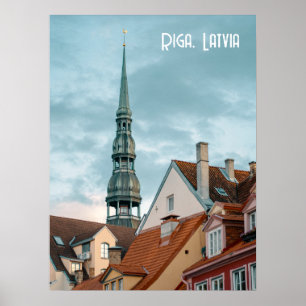 Historische gebouwen in Oud-Riga, Letland Poster