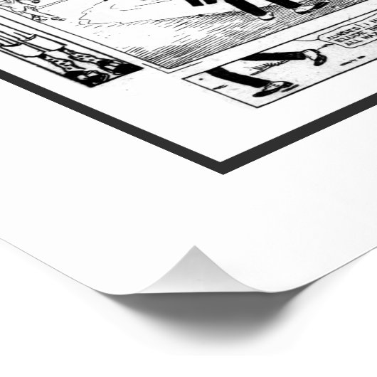 Historische Haarbreedte Harry Cartoon 1918 Perfect Poster (Hoek)