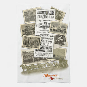 Historische Homer NY Sig Sautelle Circus Towel Theedoek