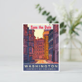 Historische huwelijksuitnodiging Washington DC Save The Date (Staand voorkant)